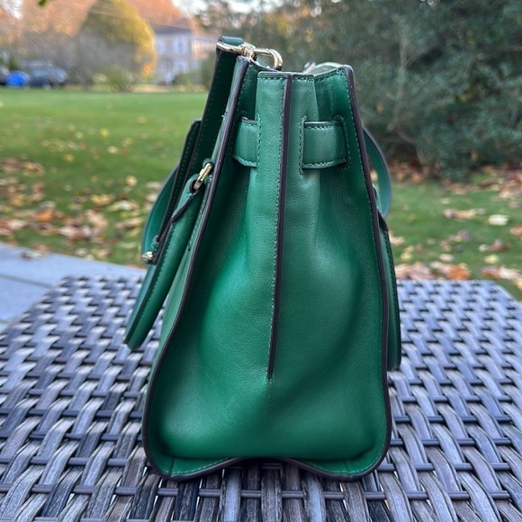 𝅺MICHAEL KORS Hamilton Emerald Green Large Leather Tote Bag - Picture 8 of 16